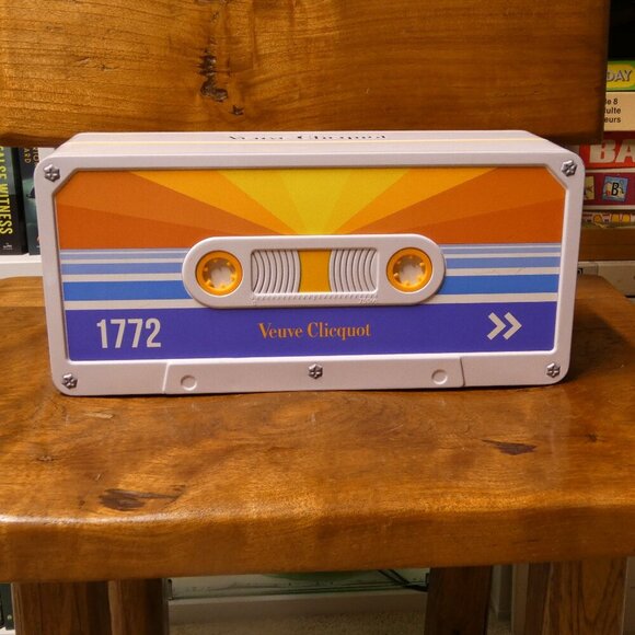 Veuve Clicquot limited edition cassette tape aluminum champagne bottle tin - Picture 1 of 5